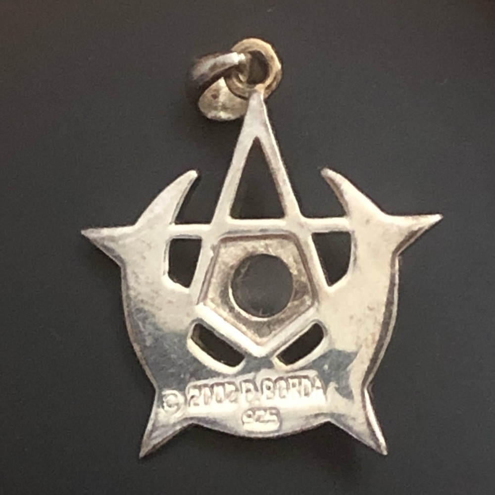 Paul Borda Sterling Moonstone Pendant Moon Star for Necklace 2002 - Picture 5 of 5